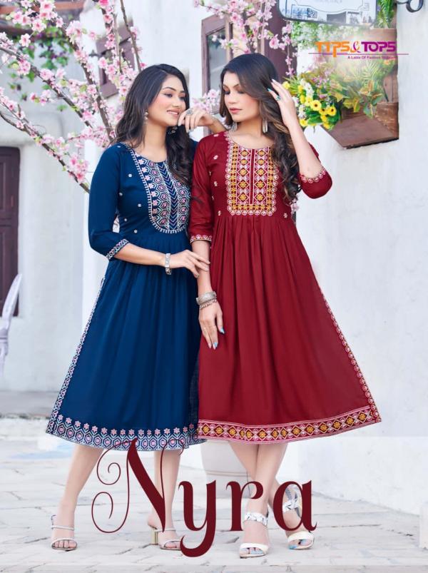 Tips And Tops Nyra Heavy Rayon Anarkali Kurti Collection